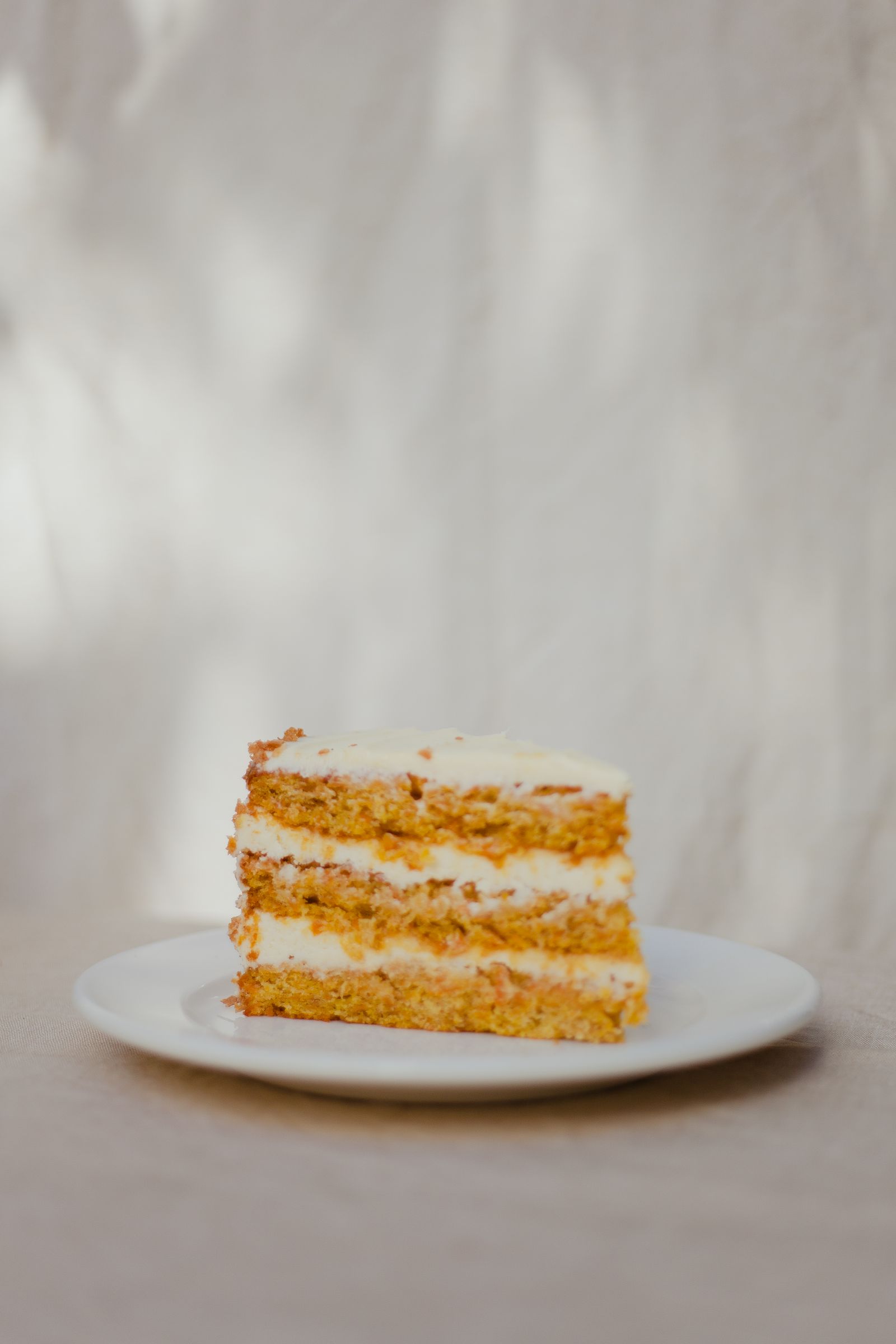 A carrot walnut cake with cream-cheese glaze